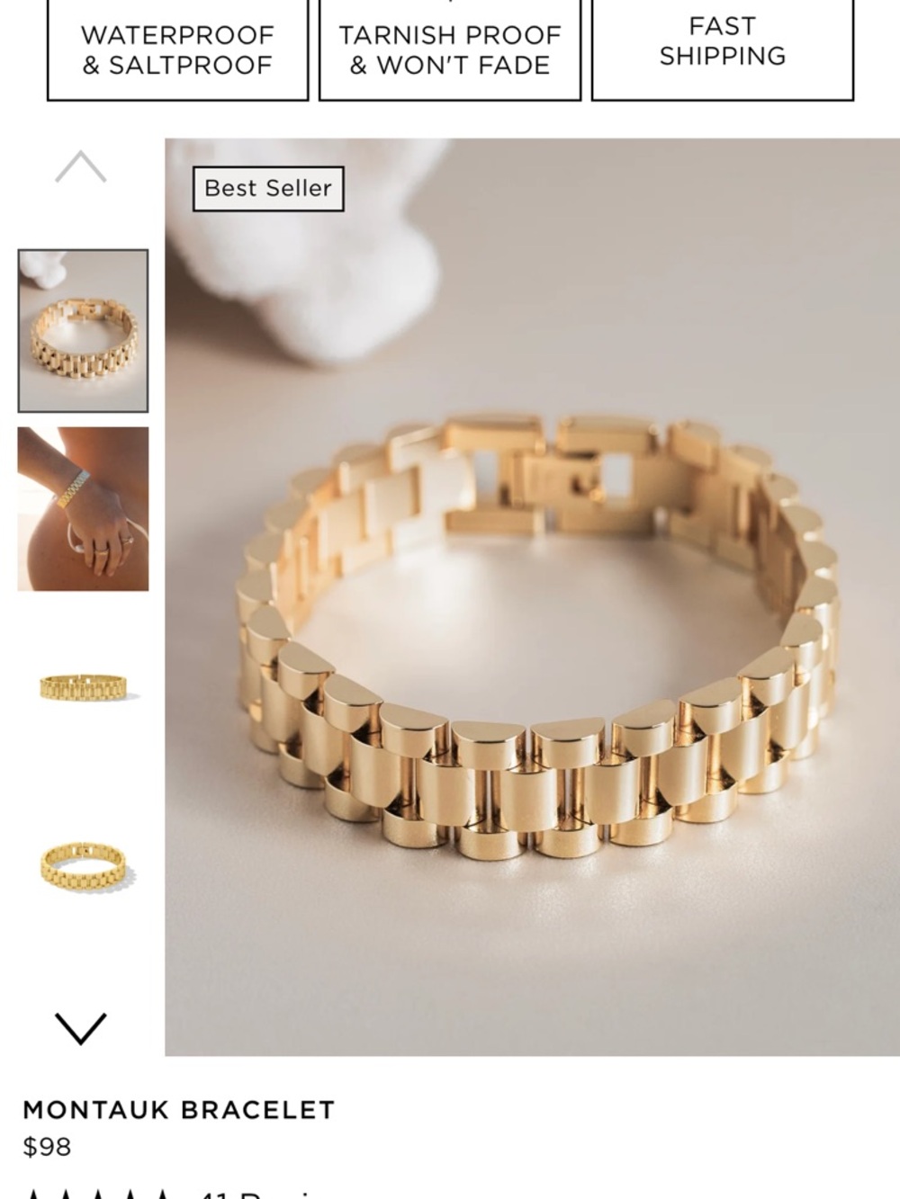 James Michelle gold link bracelet!   Brand new
